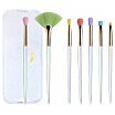 Jessup Colorful Makeup Brushes Zestaw kolorowych pędzli do makijażu w kosmetyczce T318 7szt.