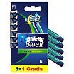 Gillette Blue II Plus Slalom Jednorazowe maszynki do golenia dla mężczyzn 6szt