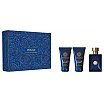 Versace Pour Homme Dylan Blue zestaw upominkowy EDT spray 50ml + balsam po goleniu 50ml + żel pod prysznic 50ml