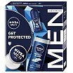 Nivea Men Get Protected Zestaw żel pod prysznic 3w1 250ml + antyperspirant roll-on 50ml + krem uniwersalny 75ml